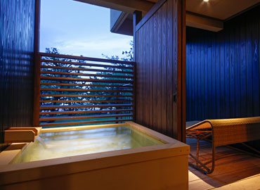 All rooms furnished with open-air baths